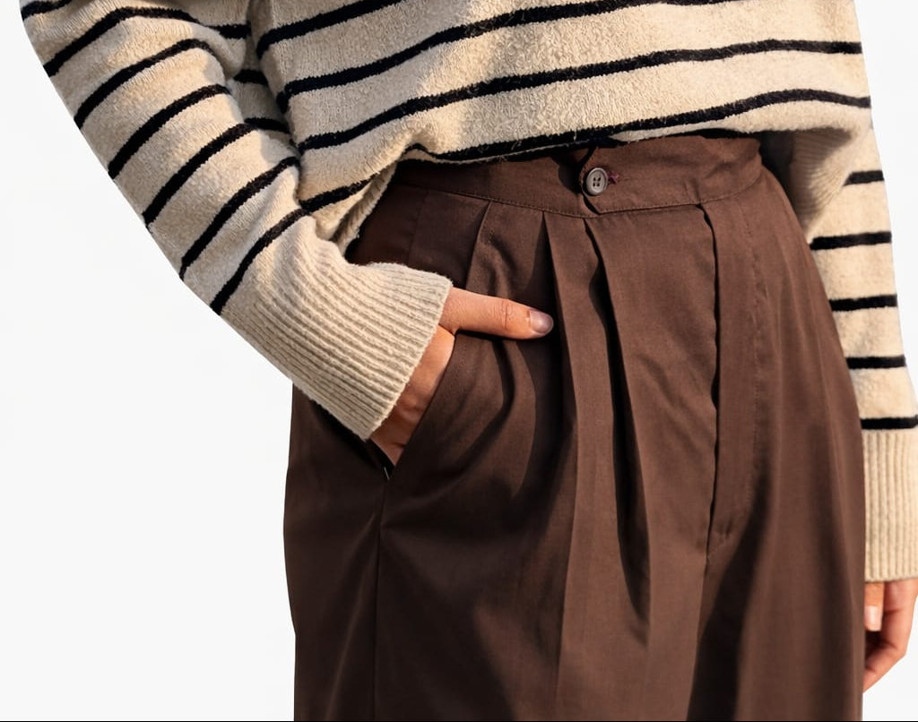 Dark brown tailored pants