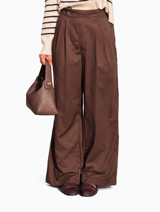Dark brown tailored pants